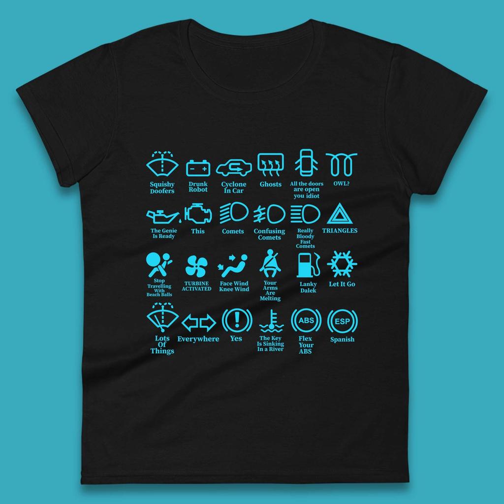 Warning Signs 101 Funny Racing Auto Mechanic Manual Shifting Funny Driving Womens Tee T Shirt Mens Tops Unisex Top
