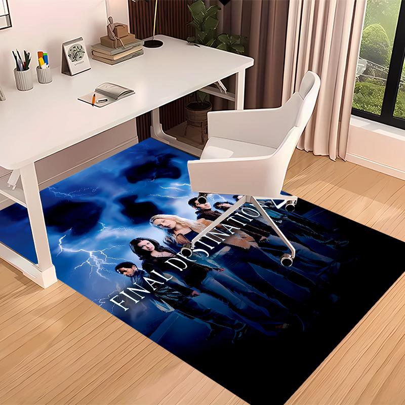 1pc Final Destination Bloodlines1 Print Area Rug - Soft, Washable Non-Slip Indoor Mat for Office Chairs, Living Room, Home Office Decorative Rug