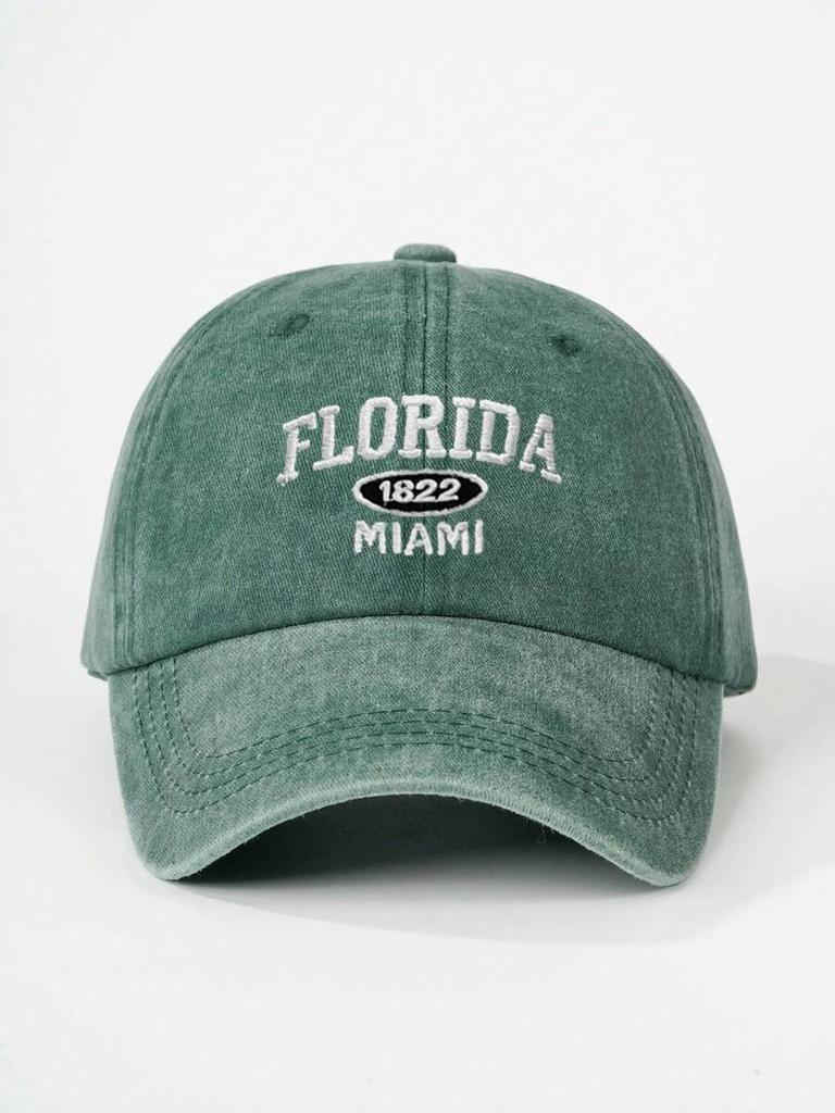 Джинсовая бейсболка с вышивкой «Florida 1822 Miami» Регулируемая уличная шляпа от солнца