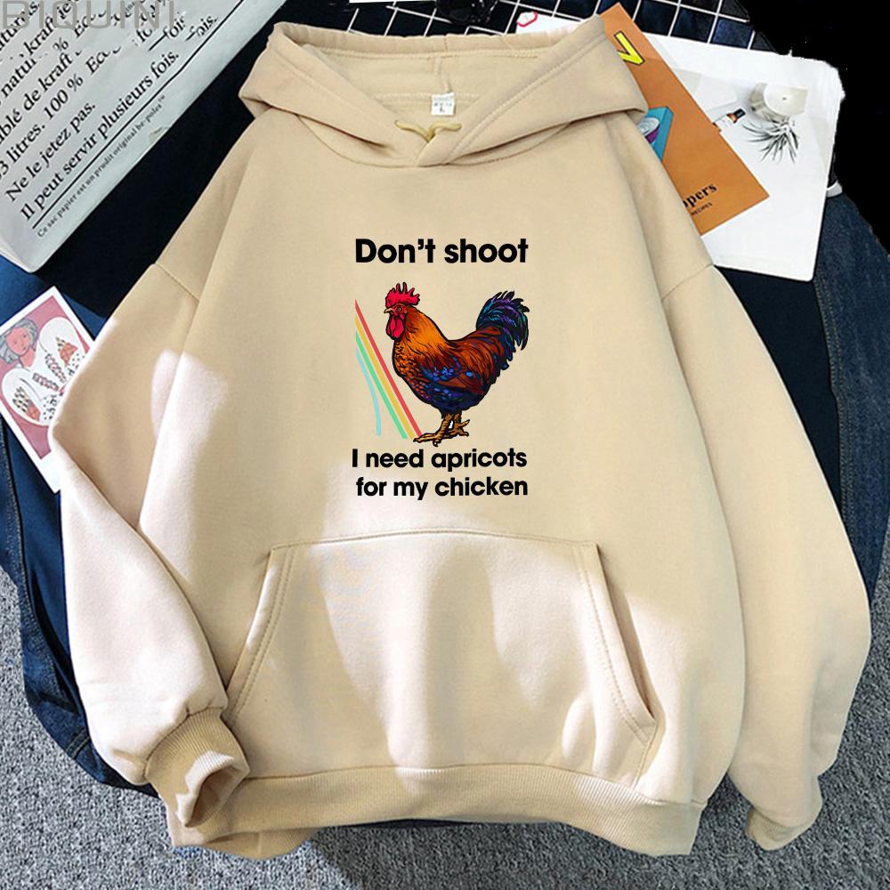 Don't Shoot I Need Apricots for My Chicken Arc Raiders Scrappy Hoodies Rooster Graphic Pullovers Women Men Long Sleeve Clothes