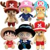 Плюшевые игрушки One Piece Обезьяна Д. Луффи Эйс Лоу Мягкие набивные куклы Тони Тони Чоппер Кос Санджи Сабо Багги Подарок на день рождения 8/12 дюймов@