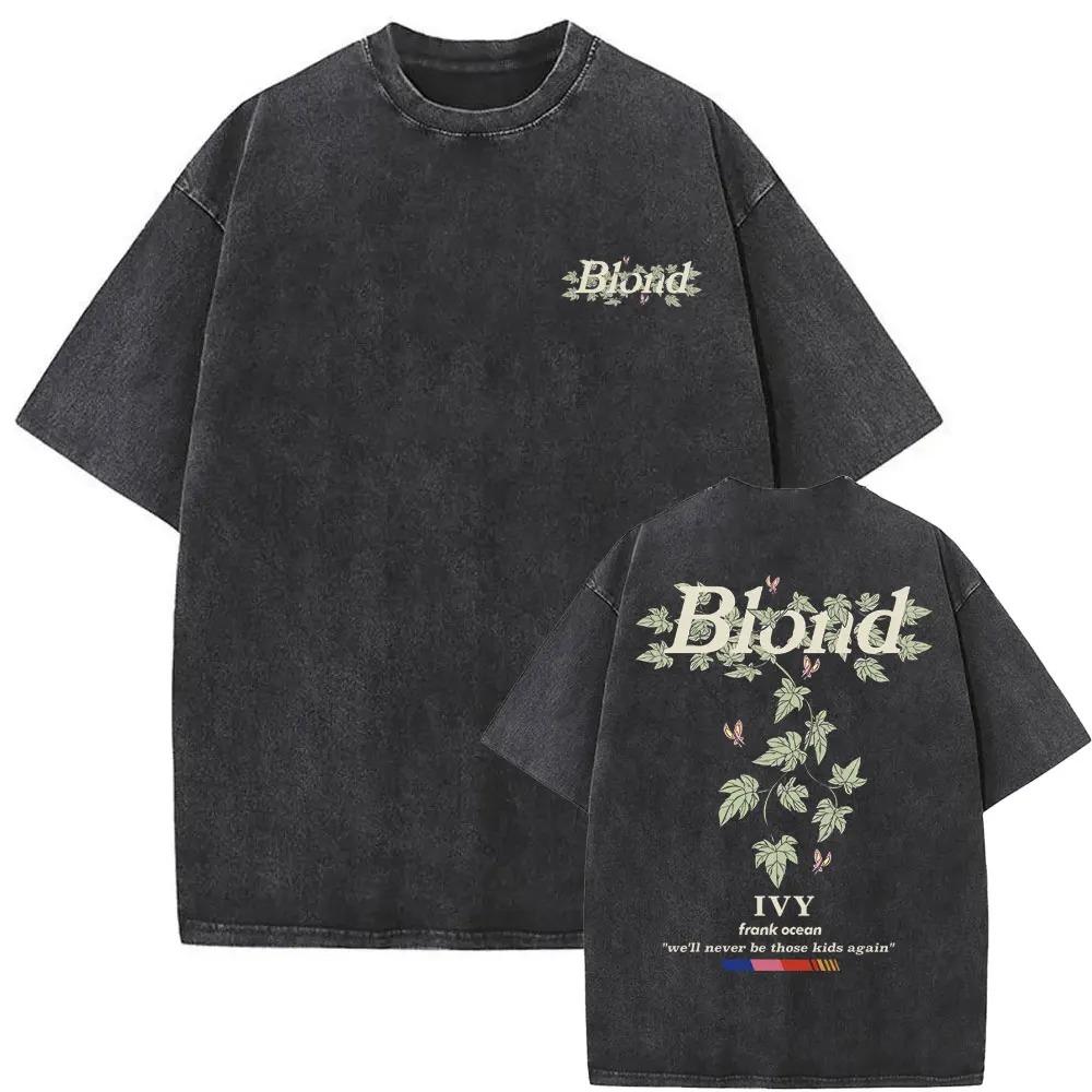 Hot Sale Rapper Frank Blond Poster Print Tshirt Men Women Vintage Washed Cotton Summer Tee Harajuku Fashion Oversize Casual Top