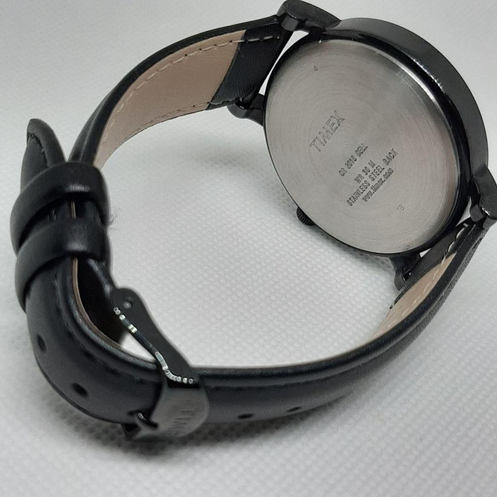 Б/у Мужские часы TIMEX Modern Originals Черный кожаный ремешок Рабочее состояние