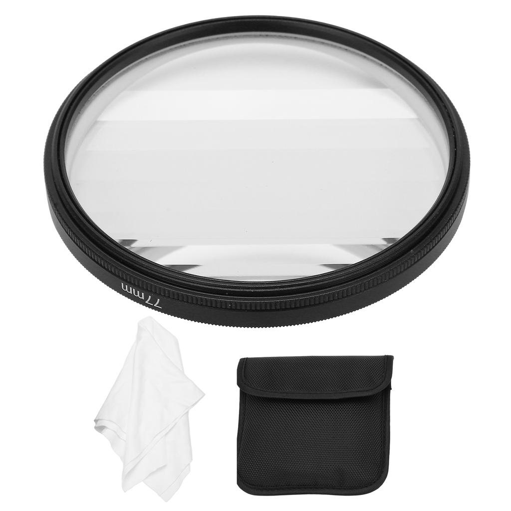 77mm Linear Prism Lens Filter Glass Prism Foreground Blur Lens Filter for Camera Photography