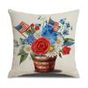 Independence Day Pillowcase 45*45 Cm Linen Printed Letters Flowers Pillowcase Sofa Pillowcase