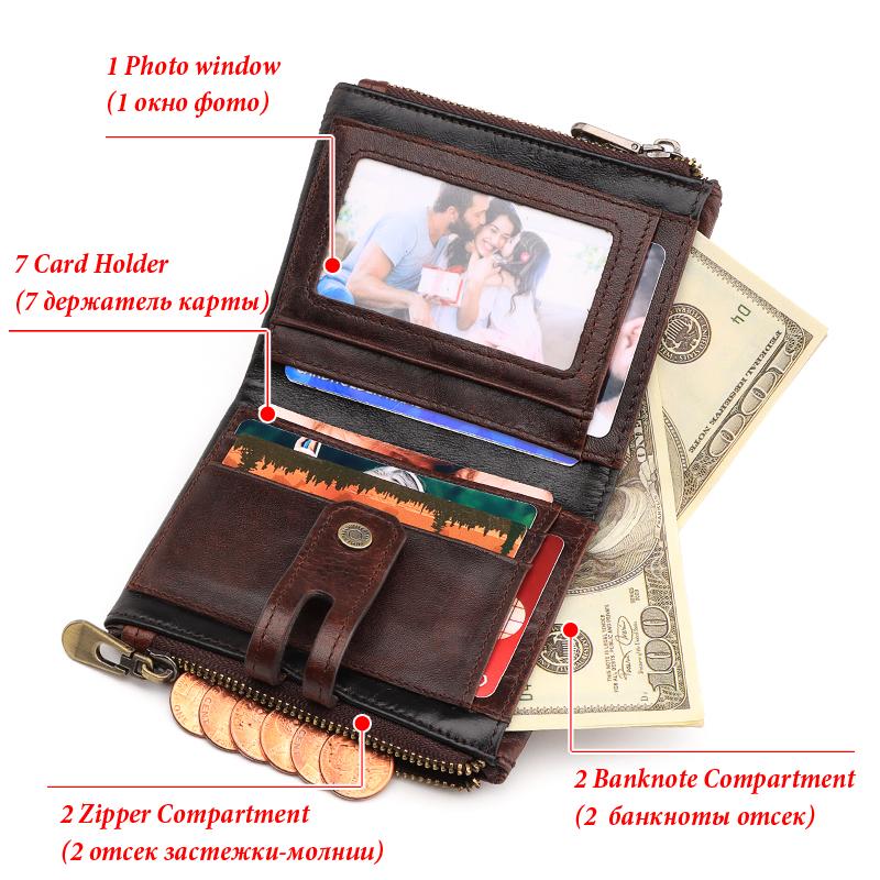 Humerpaul Genuine Leather Wallet Men Coin Purse Hasp Black Color With Chain Male Wallet Portomonee PORTFOLIO Money Bag Small