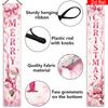 Banner New Year Decoration 2pcs Floral Design Polyester Indoor Outdoor Porch Hanging