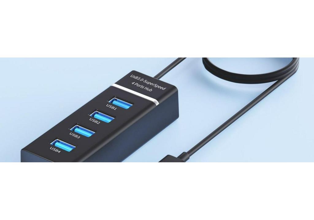 Высокоскоростной многопортовый USB 3.0 концентратор с вертикальным расширением для ноутбуков и настольных компьютеров.