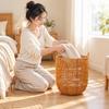 Открытая корзина для белья без крышки Коричневая плетеная корзина с ручками Прочная для