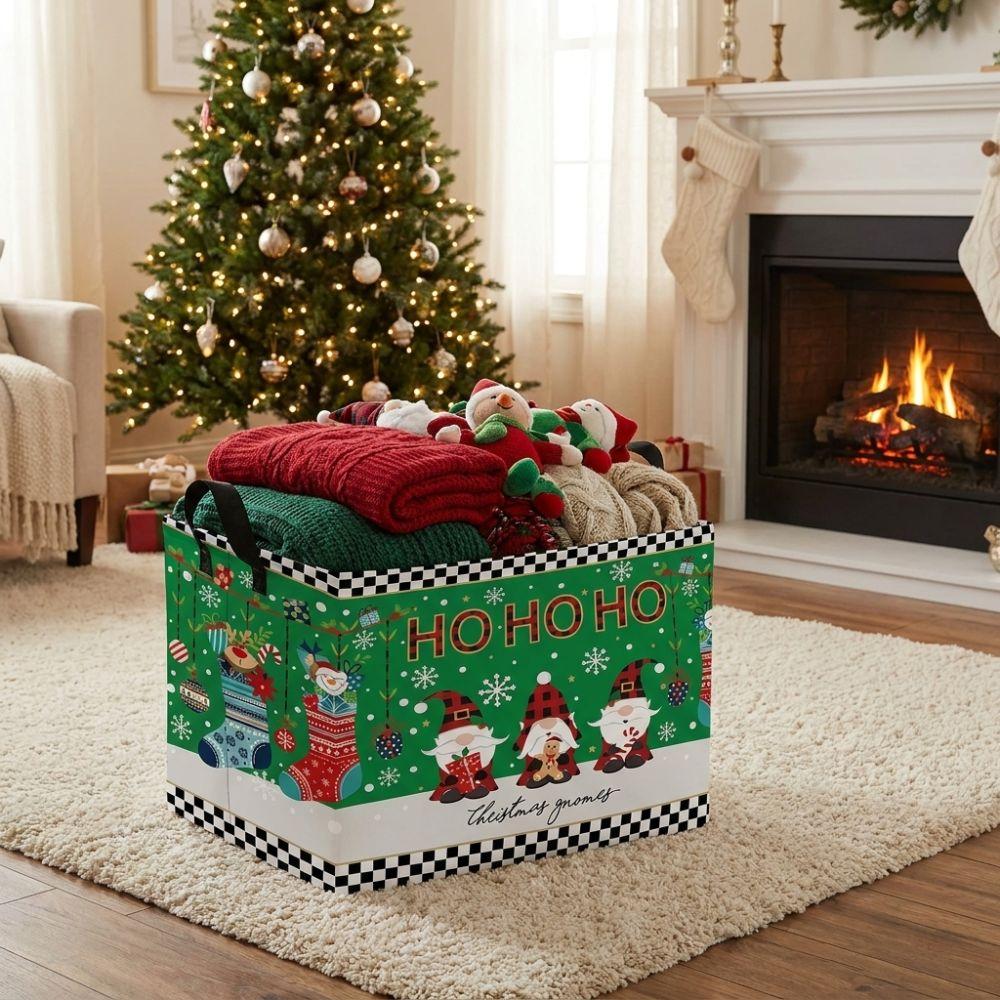 Large Capacity Clothes Storage Bin Dwarf Pattern Christmas Gift Basket Toys Organizer Box Home Use
