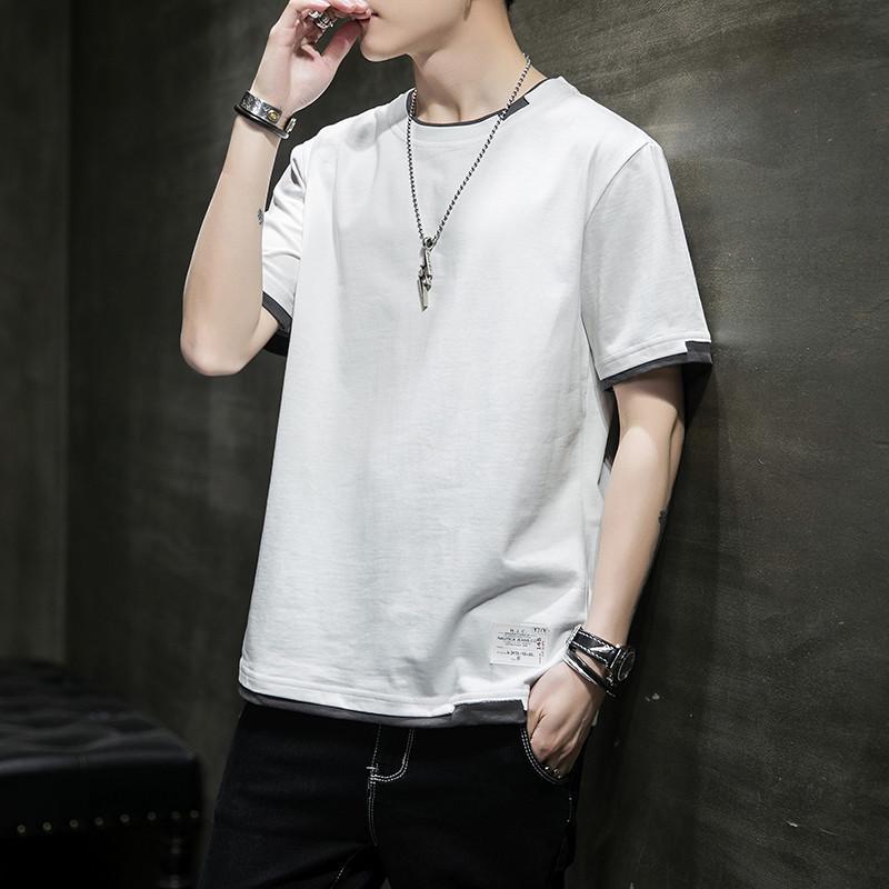 Men's Korean Style Loose Cotton Summer T-Shirt - Short Sleeve, Student Inner Wear