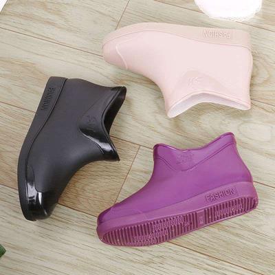 Женская модная обувь для дождя, нескользящая водонепроницаемая обувь для взрослых студентов, короткие женские резиновые сапоги, средние резиновые сапоги