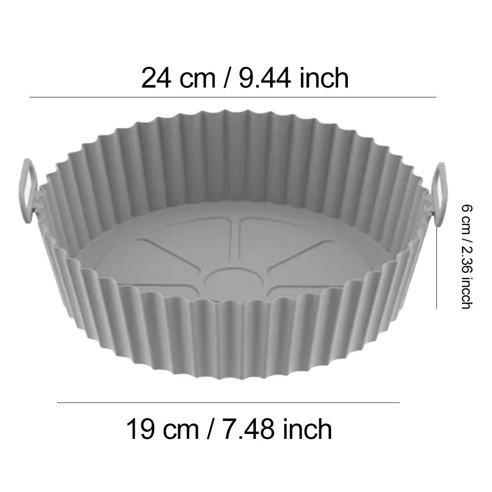22/24 см круглая силиконовая подкладка для корзины для выпечки в аэрофритюрнице, многоразовая, легко чистящаяся подставка для аэрофритюрниц, тарелка для барбекю, пиццы, жареная курица, духовка, гриль, сковорода для кухни