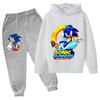 2026 Anime Sonics The Hedgehog Children's Sweater Suit Cartoon Pullover Boy Warm Sweater Hoodie+Sweatpants 2d Fashion Sportswear