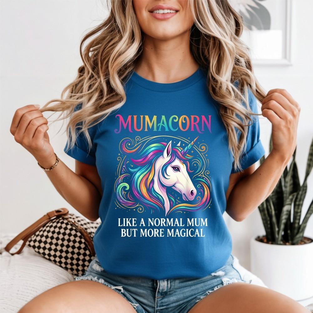 Mothers Day Mumacorn Unicorn Face Unisexs T Shirt For New Mums Apparel
