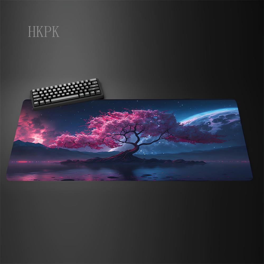 Pink Sakura Mouse Pad XXL Pc Gaming Office Mats Japanese Style Large Bonslip Base Desk Mat Art Rugs Laptop Gamer Table Cushi