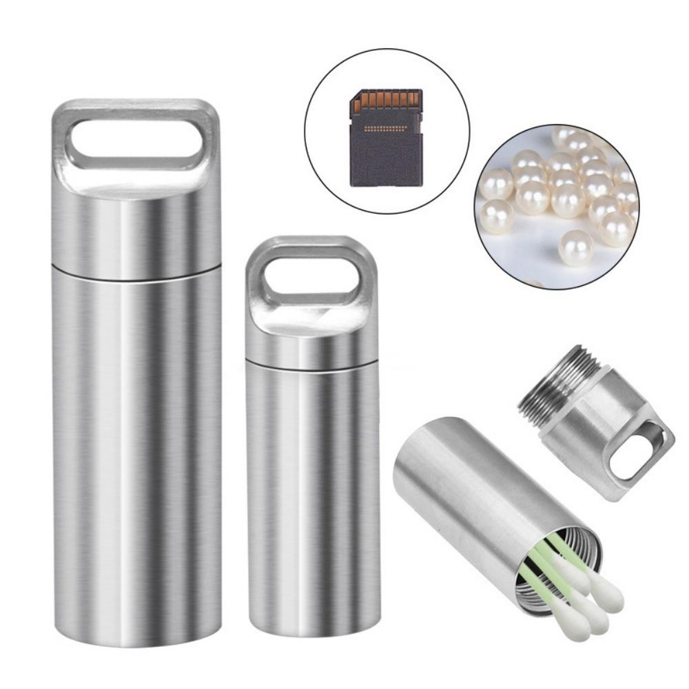 Stainless Steel Mini Sealed Waterproof Medicine Box Perfume Box Pendant EDC Environmental Protection Home Outdoor Medicine Box