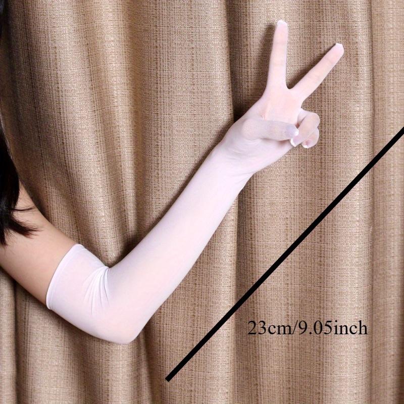 Сексуальные кружевные тонкие прозрачные полые дышащие длинные перчатки, высокоэластичные, однотонные, женские, мужские, белые, черные, обтягивающие, для косплея
