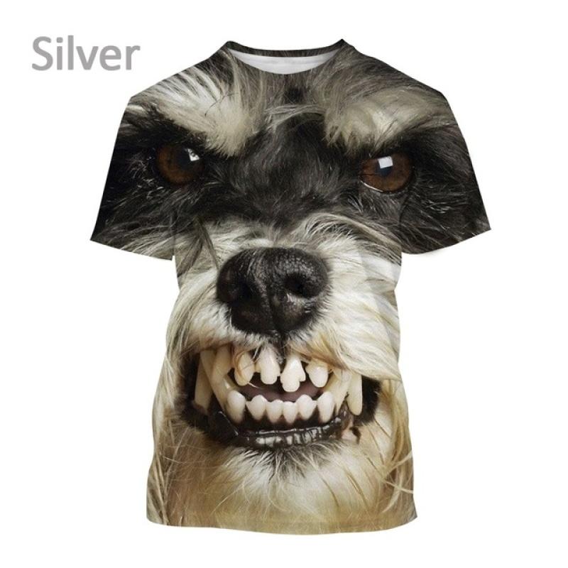 Уличная футболка в стиле Харадзюку с животным принтом, топ «Шнауцер Щенок», 3D футболка для мужчин и женщин, повседневная футболка с милой собакой