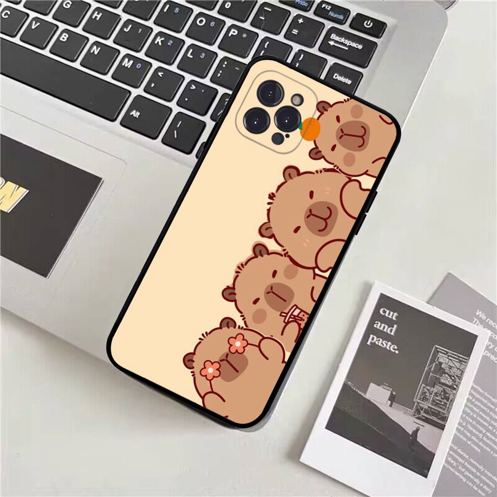 Мультяшный чехол для телефона с капибарой для iPhone 17 16 15 14 11 12 13 Mini Pro XS Max Plus Funda Shell