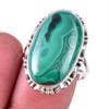 Natural Malachite Gemstone 925 Solid Sterling Silver Jewelry Ring Size 8 Q8r96