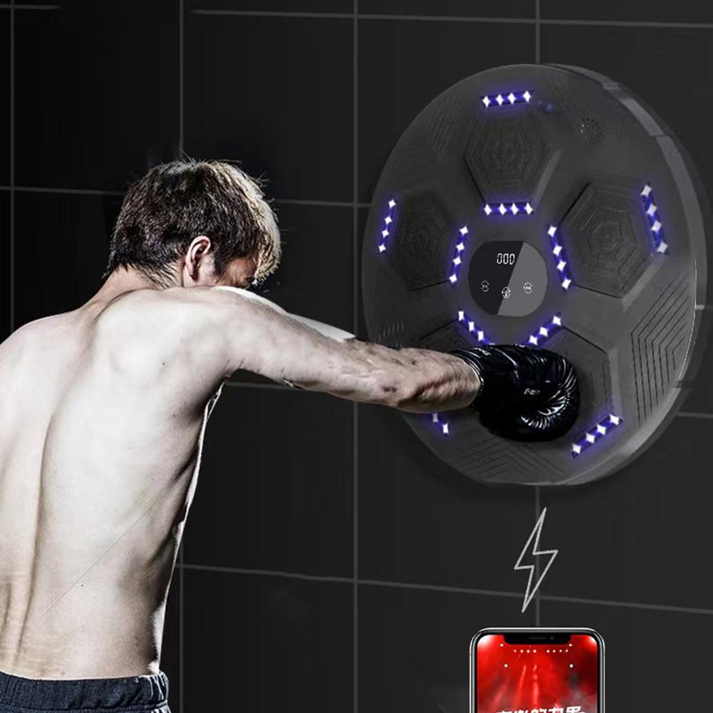 New LED Music Boxing Machine Bluetooth Smart Electronic Music Training Targets Wall Hanging Sandbag with Gloves for Kid Adults