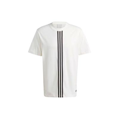 Футболка Originals Trefoil Hack с трехполосным логотипом и свободным кроем с круглым вырезом, мужские топы белого цвета IM4587