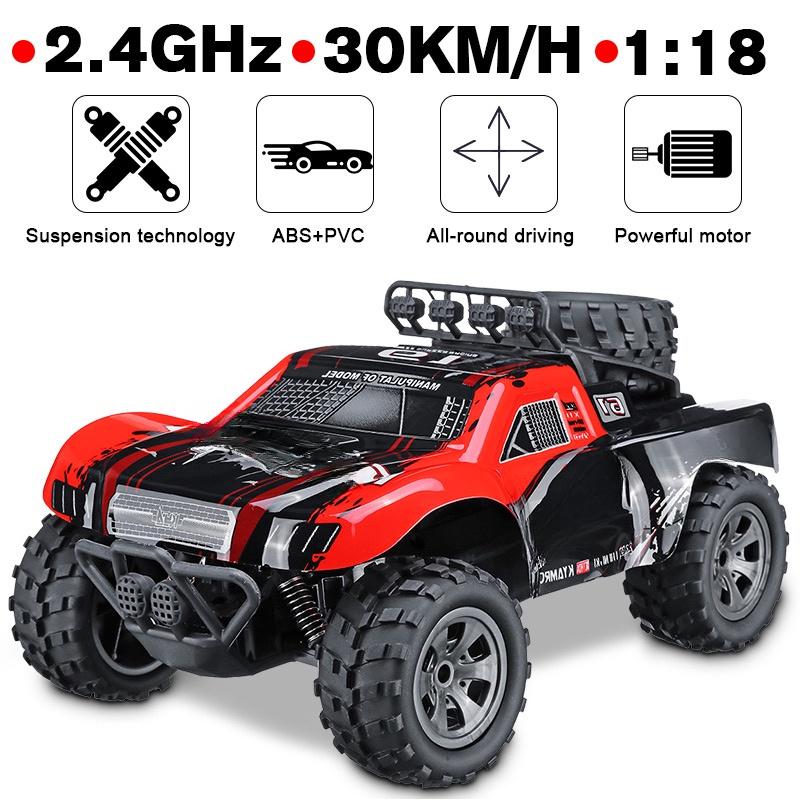 1:18 Автомобиль 50 КМ/Ч Автомобиль Высокоскоростной RC Электрический Грузовик Внедорожник Красный/Серый Пульт Дистанционного Управления