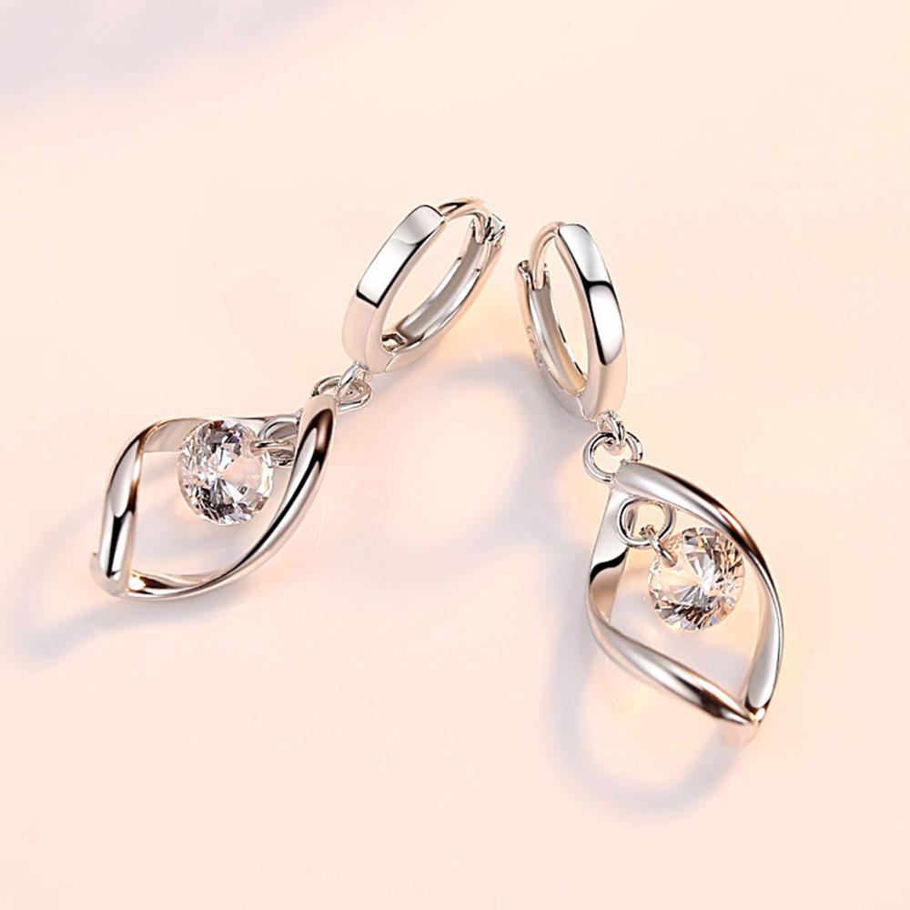 Новые женские серьги из стерлингового серебра 925 пробы, модные длинные белые пудровые синие серьги высокого качества, модные поворотные серьги, ювелирные изделия, подарок