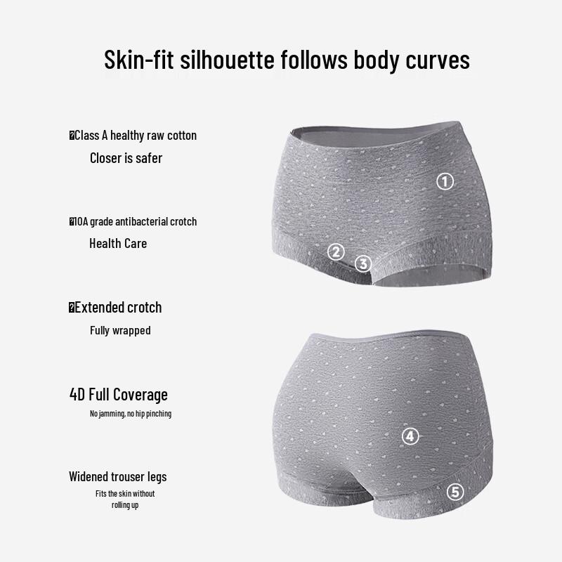 FENTENGCARE Женские антибактериальные шорты-бойфренды 10A с контролем живота, 3 шт.