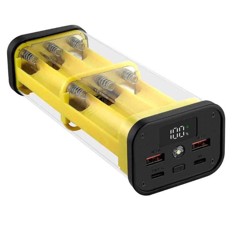 Безпаечный набор Powerbank для 12 аккумуляторов 18650. Легкая сборка с пластиковым корпусом и механизмом защиты.