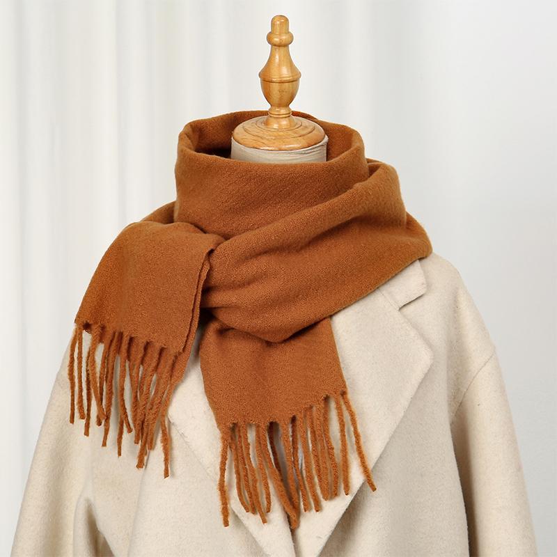 Solid Color Women Imitation Cashmere Winter Warm Scarf Shawls Thick Neckerchief Foulard Echarpe Wrap Designer Unisex Pashmina