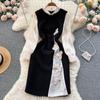 Spring Autumn Celebrity Vintage Cheongsam Pencil Dress Women's New Fashion Long Sleeve Mesh Patchwork Elegant Beading Bow Party Dresses