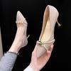 Французские элегантные туфли на высоком каблуке Сяосянфэн, универсальный дизайн стилета, нишевая модная одинарная обувь, новинка весны и осени 2025