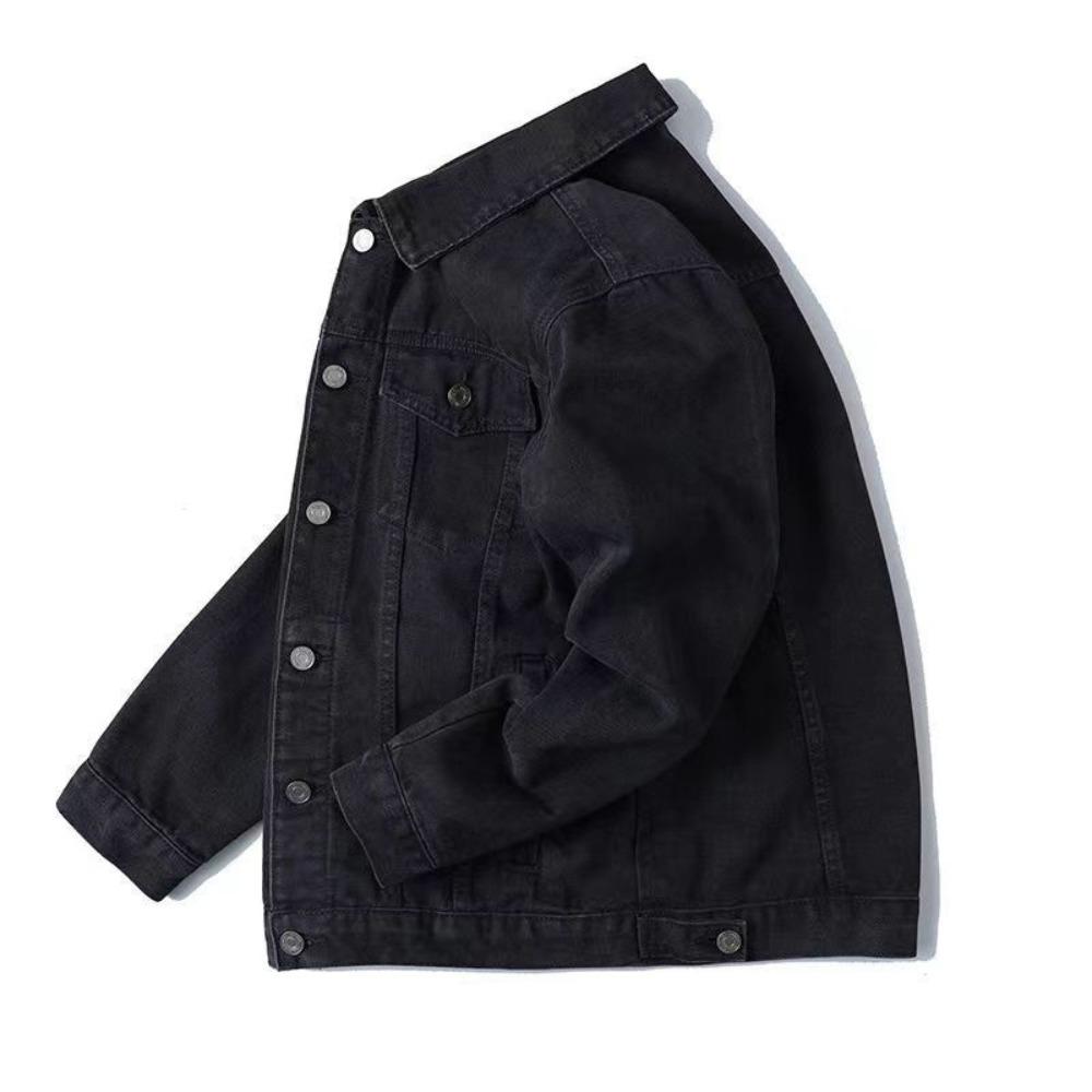 Men's Versatile Denim Jacket for Spring and Autumn, Loose Fit Plus Size Cargo Jacket Denim Casual Streetwear Denim Jacket Men's Daily Wear Outerwear