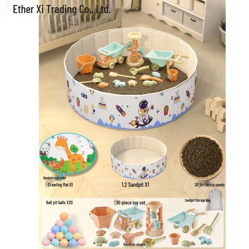 Детская песочница и бассейн с океаническими шариками с ограждением и семенами кассии, игрушки для песка для помещения