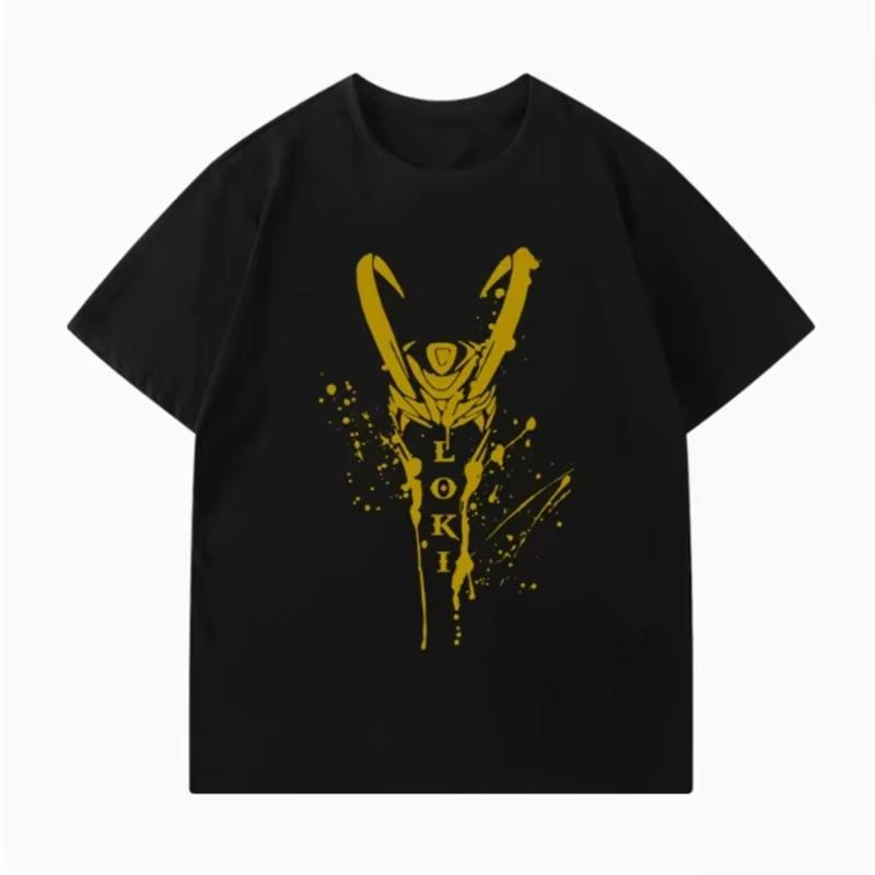 Loki Odisons super cool printed Tshirt Summer new Unisexs and Womens loose casual and trendy shortsleeved