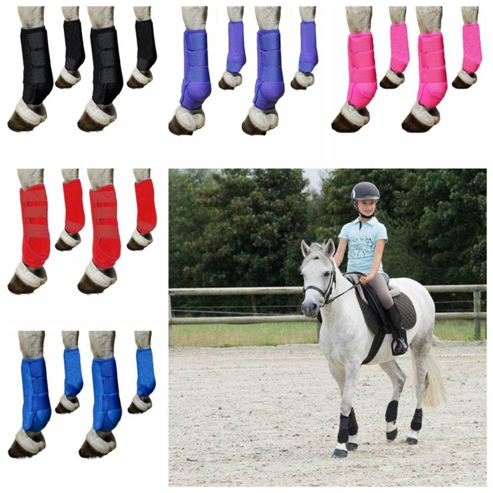 4pcs/set 3 Size Horse Sport Boots Set Colorful Leg Protective Support Gear  Protect Horse Legs