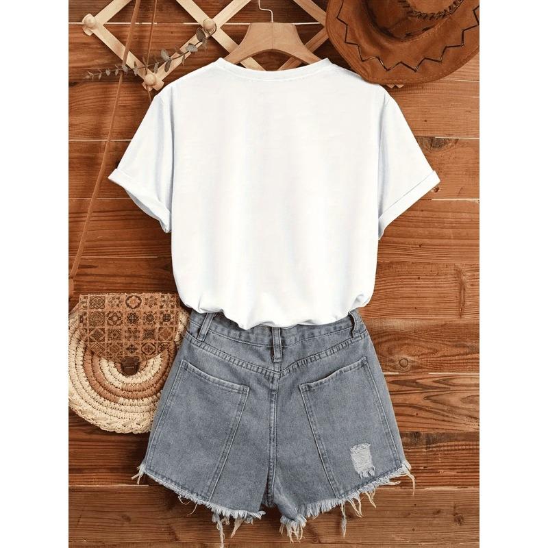 Women Personalized Mama Custom Name Family T-Shirt Round Neck Casual All-Season Mother's Day Gift Keepsake Tee