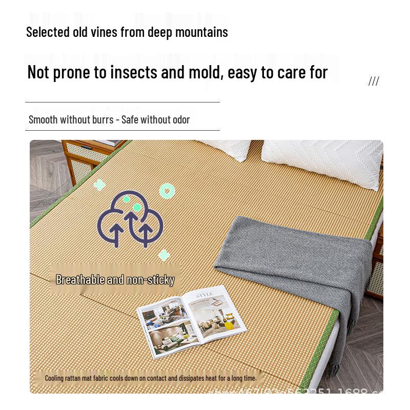 Японский татами: Складной ротанговый коврик для сна и подушка для эркерного окна.