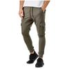 Men's Casual Athletic Fitness Trousers Workwear Pocket Casual Pants Fashion Drawstring Trousers