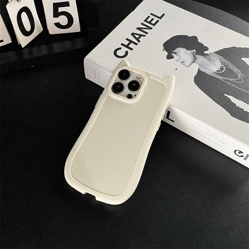 Мягкий силиконовый чехол из ТПУ с мультяшными кошачьими ушками для iPhone 15 Pro Max 14 Plus 13 12 11 Pro, универсальный защитный чехол от падения