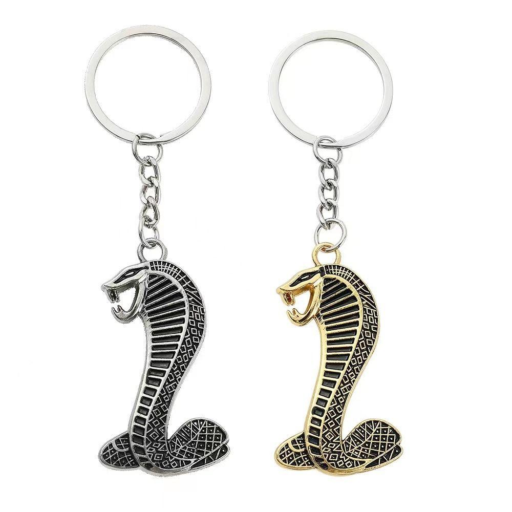 Zinc Zinc Alloy King Cobra Key Ring Fangs Car Key Chain Bag Ornament King Cobra Keychain  Birthday Gift