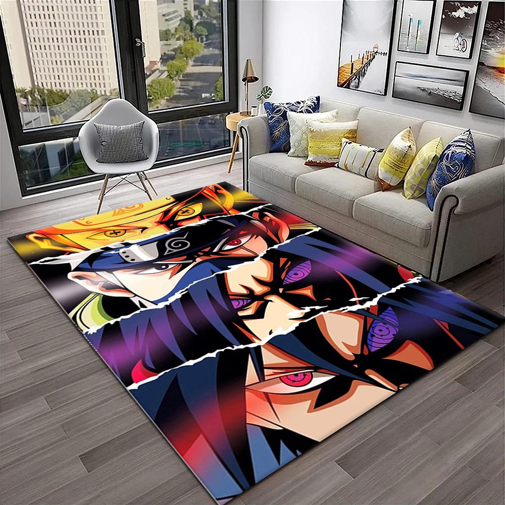 N-Naruto Shippuden Eyes Kakashi Hatake Anime Carpet Rug for Bedroom Living Room Decor Sofa Home Game Area Rug Non-slip Floor Mat