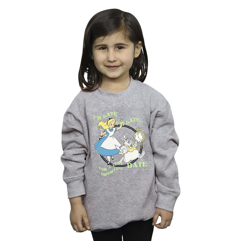 Disney Girls Alice In Wonderland I´m Late Sweatshirt