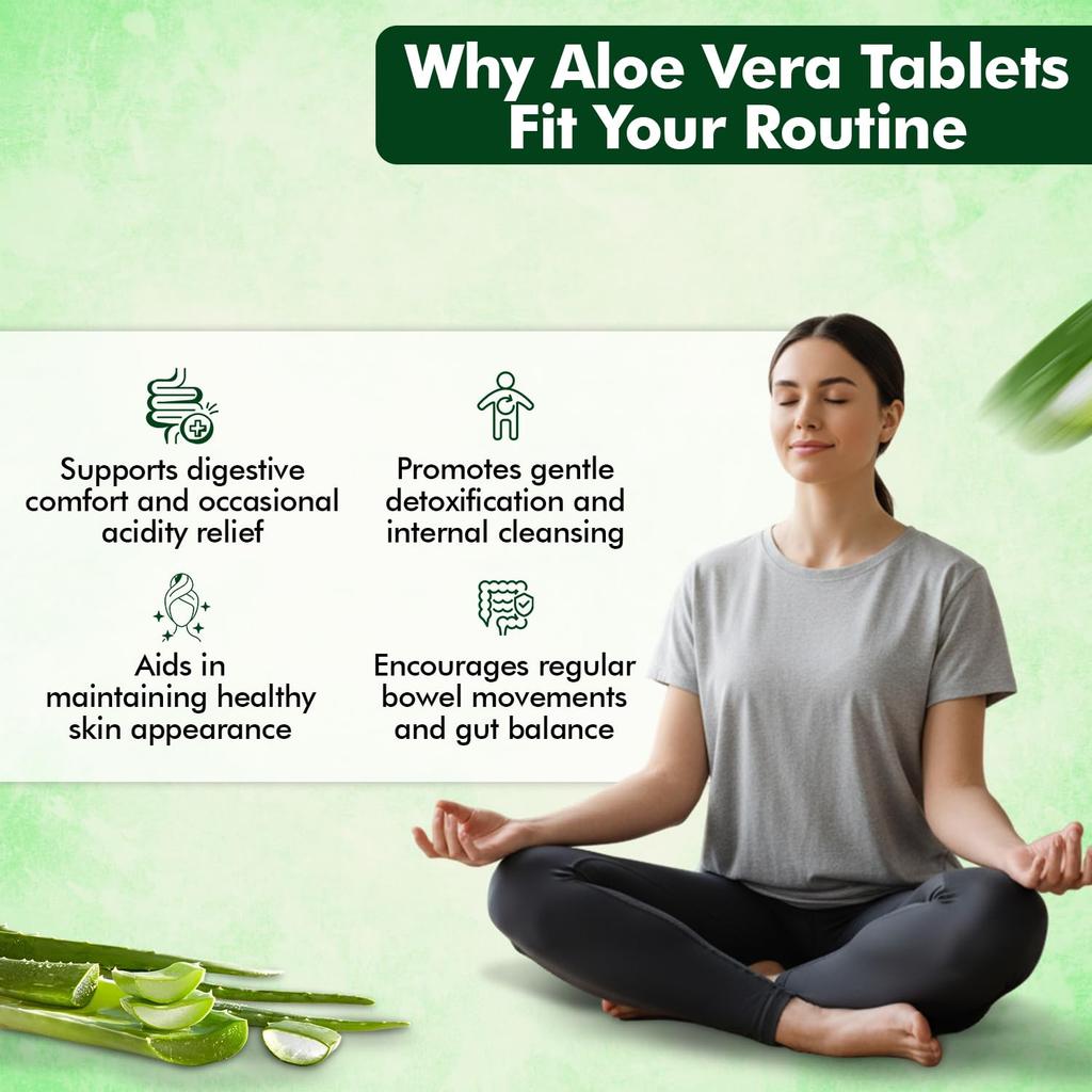 Baidyanath Aloe Vera 60 Tablets 250 Mg Daily Wellness Supplement Skin Care Support Routine Vegetarian Pack Of 1