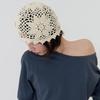 Bohemian Style Beanies Hat Handmade Weave Cap Casual Crochet Flower Hat Girls