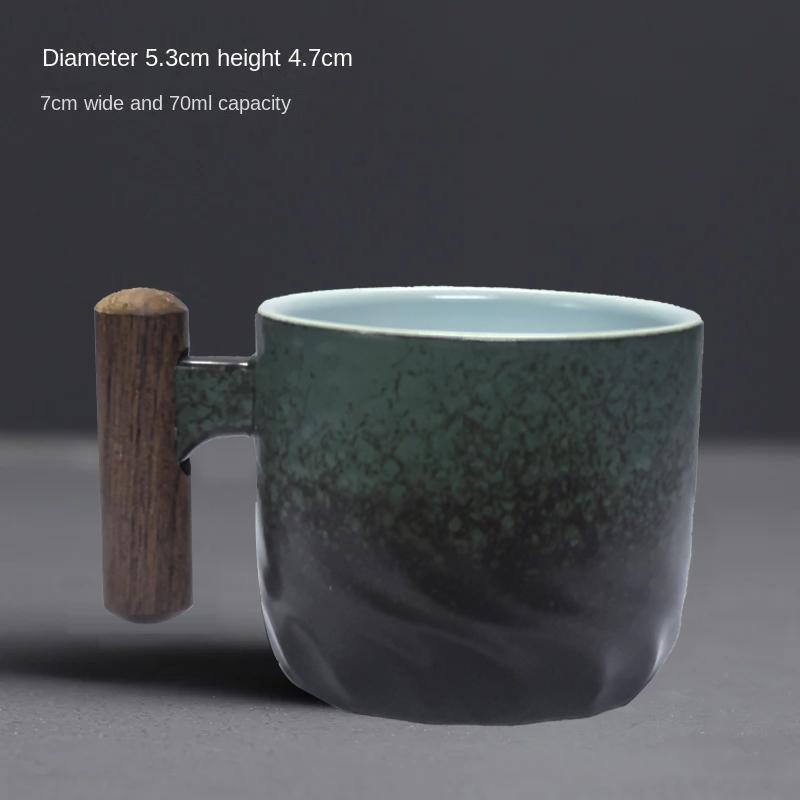 Креативная Изысканная кофейная чашка ручной работы, винтажная кофейная чашка с деревянной ручкой, кружки, чашки, кружки, посуда для напитков, кухня, столовая, бар, дом