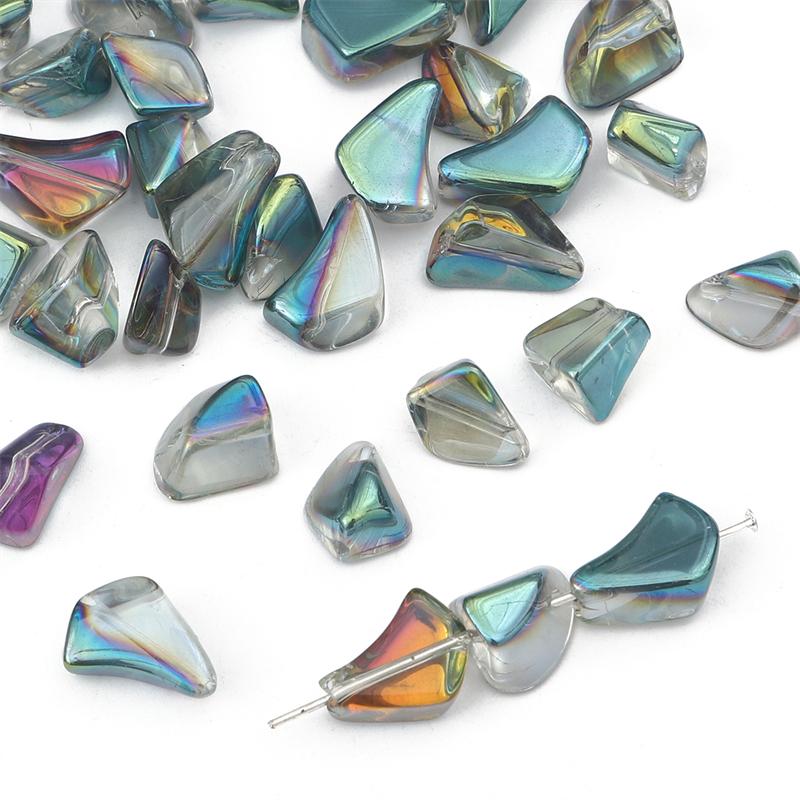 20 штук неправильных стеклянных бусин-крошек для изготовления украшений своими руками - Многоцветные