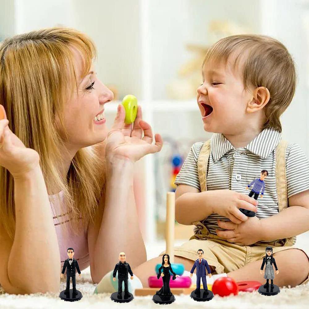 6 Pcs Wednesday Anime Action Figures Cake Toppers for Kids Theme Party Supplies